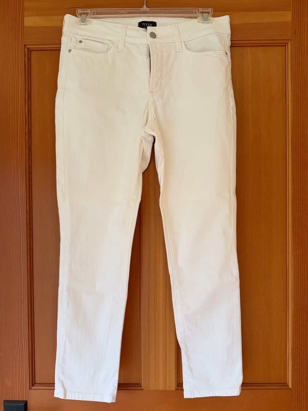 NYDJ Women’s Alina Convertible Ankle Jeans size 8 White